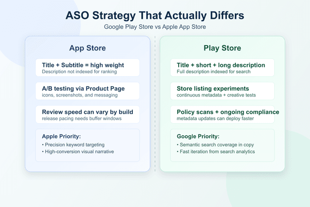 Google Play Store vs App Store ASO: The Strategies That Actually Differ